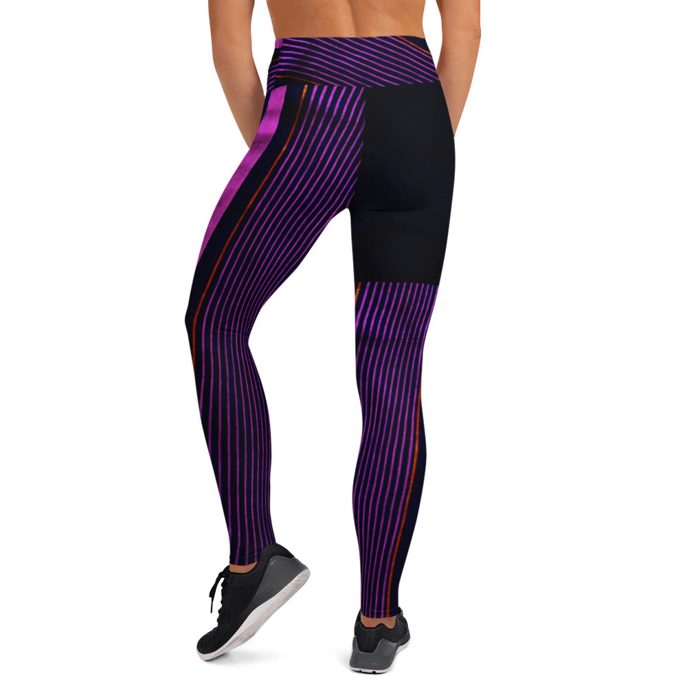 Dance Leggings. Yoga Pants. Gym or Workout High Waist Leggings. "Peppermint" Streetwear by WickedYo.
